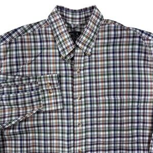 Jos. A Bank Men's Large Plaid Button Up Shirt Long Sleeve Preppy Ivy Academia